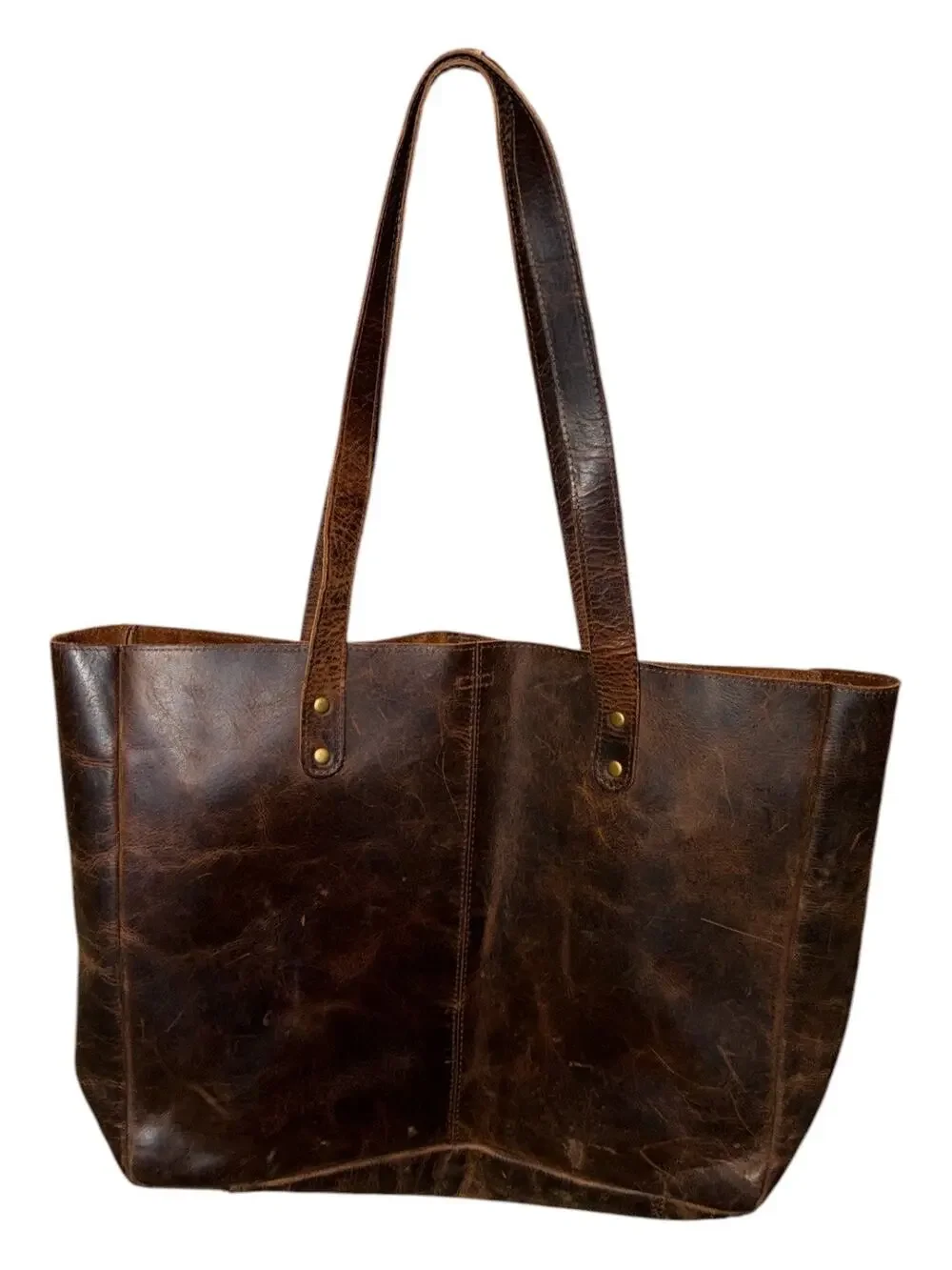 KomalC Large Distress Leather Tote